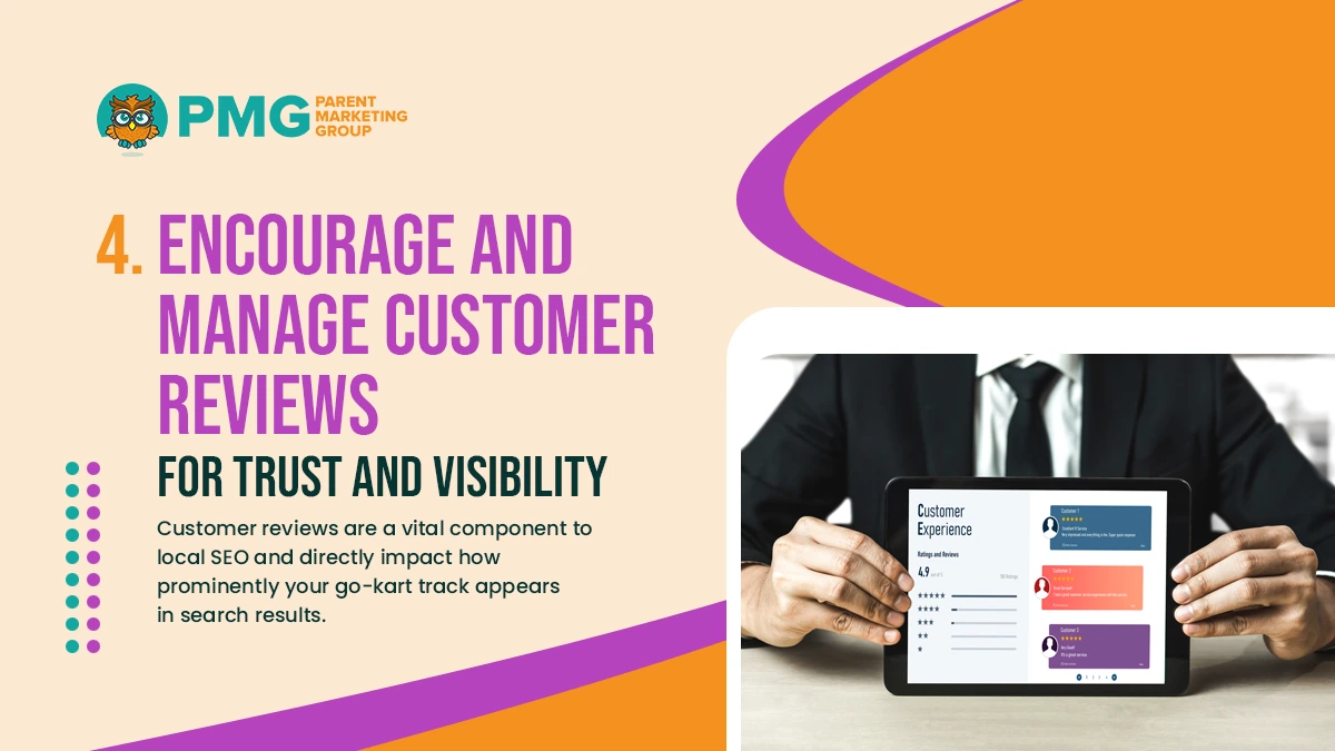 encourage and manage customer reviews for trust and visibility