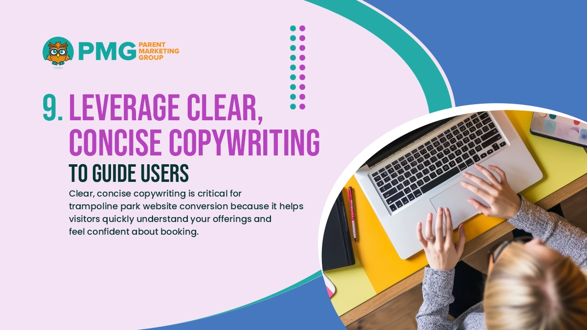 9 leverage clear concise copywriting to guide users