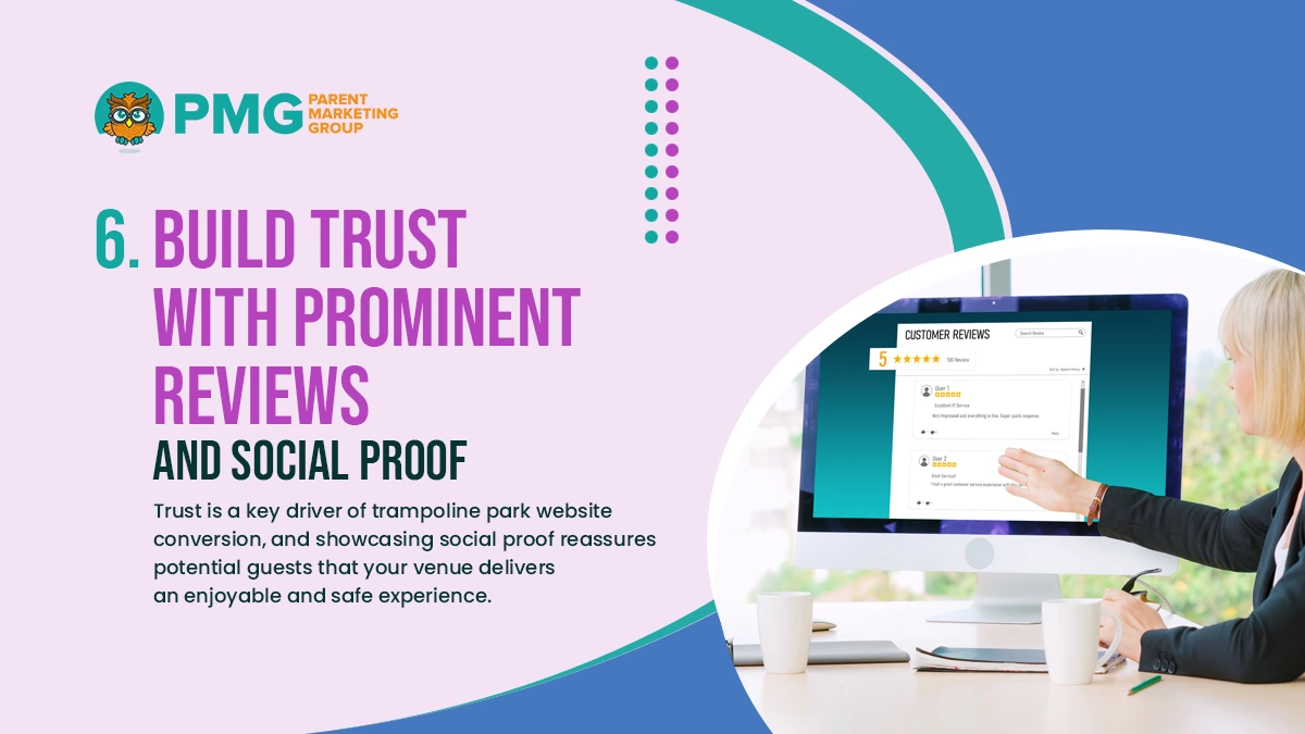 Build trust with prominent reviews and social proof