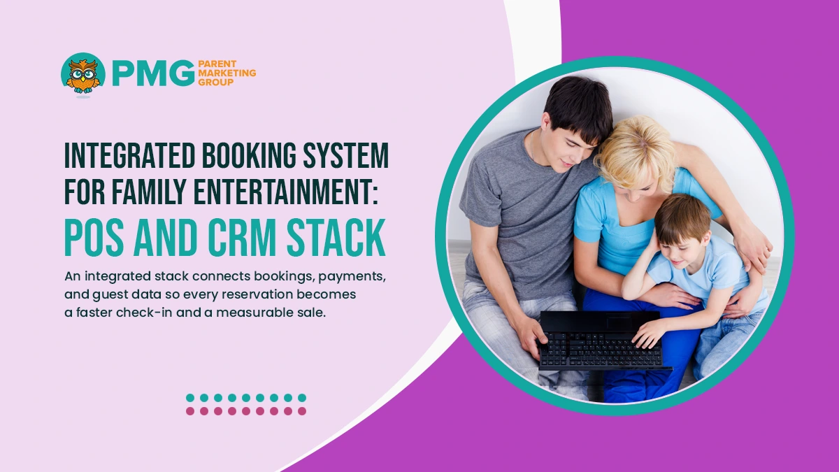 intergrated booking system for family entertainment pos and crm stack