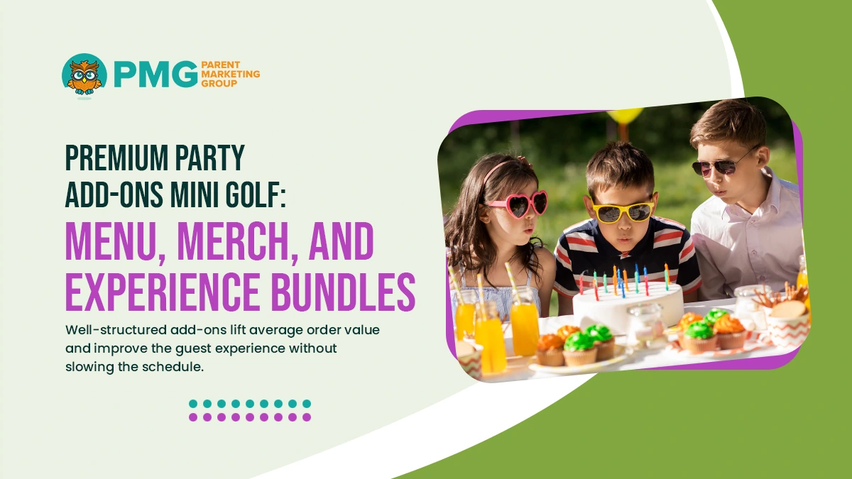 premium party add ons mini golf menu merch and experience bundles